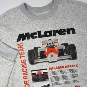 McLaren Formula 1 Team Crewneck Graphic Sweatshirt Mens Medium Light Gray Racing